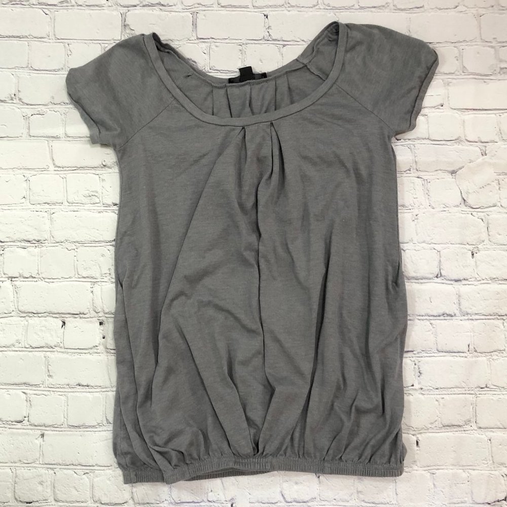 Express Gray Pleated Tunic Sz S